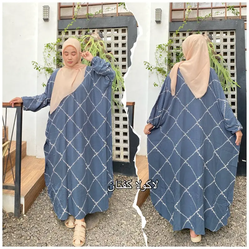 Gamis Kaftan Dayli Adiba Motif Arab Dress Kaftan Wanita Dewasa Jumbo Busui 4