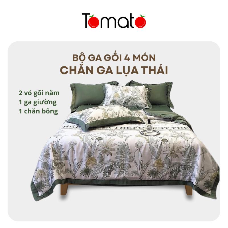Bộ chăn ga gối lụa thái 4 món cao cấp có nhiều họa tiết và kích thước mẫu mã sang trọng bộ chăn ga chăn mùa hè mát lạnh bộ chăn ga cưới