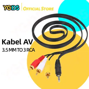 Kabel RCA 3 In 1 Jack Audio Video TV 1 meter 3.5mm in 3Inch