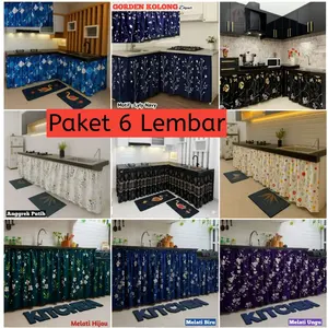 Termurah 1 Paket isi 6 Pcs Gorden Dapur Kolong minimalis free tali 100 X 70CM