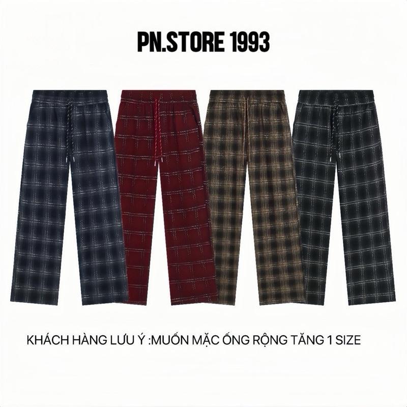  Quần Caro Ống Rộng Vải Dạ Nhung Dầy Dặn họa tiết oversize Quần Nam Nữ Cá Tính thời trang unisex quần dài Menswear QC01 