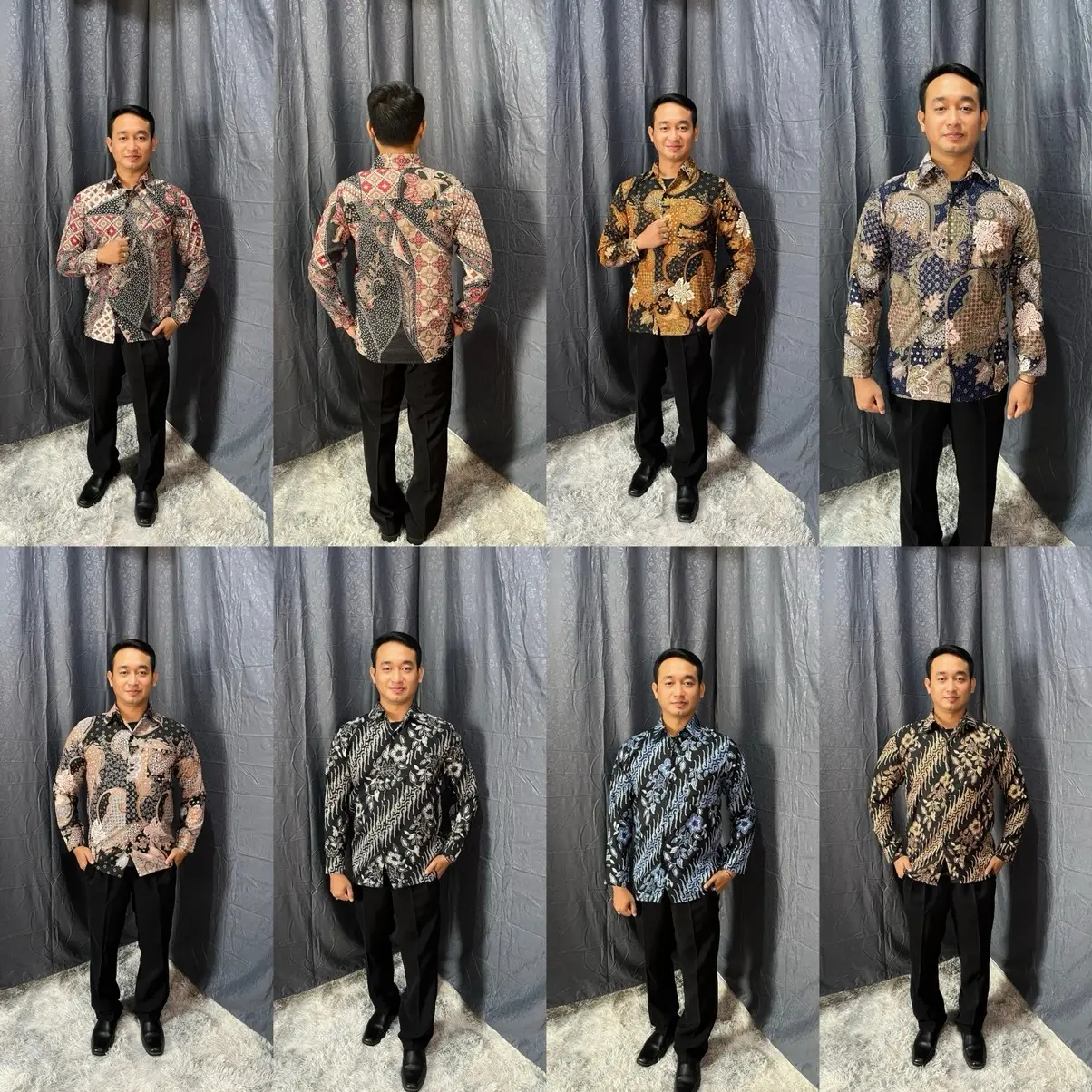 KEMEJA BATIK   IVANA( M L XL XXL )kemeja Panjang Kain Katun Nyaman dan Lembut Pria Hitam Baju Motif Coklat