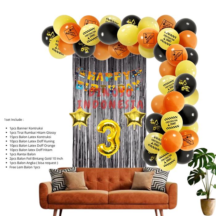 Gambar DINOSO  Konstruksi Tema Balon Garland Kit Untuk Anak-anak Dekorasi Pesta Ulang Tahun Nikmat Perlengkapan - Paket Kontruksi 1 dari DINOSO INDONESIA Kota Administrasi Jakarta Barat 4 Tokopedia