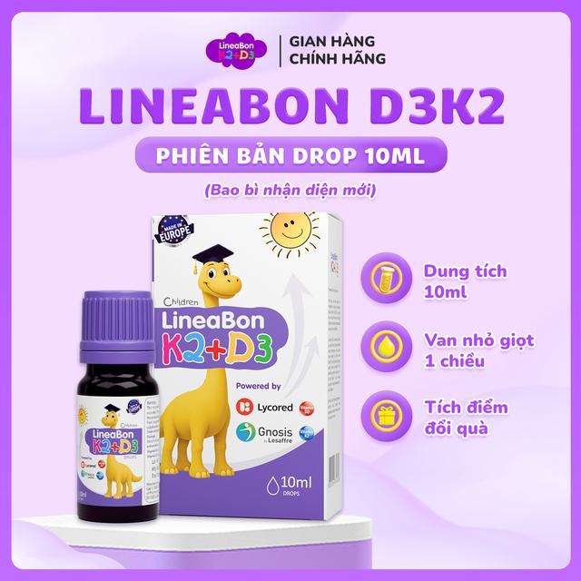  LineaBon Vitamin D3K2 tinh khiết - Hỗ trợ hấp thu canxi cho bé 