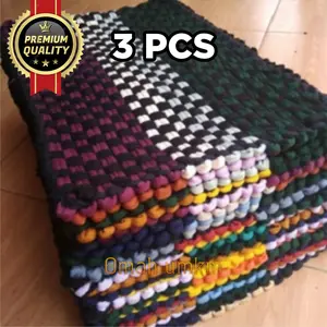 3 PCS PREMIUM KESET ANYAM SUPER TEBAL HALUS MURAH - GROSIR KESET PERSEGI LANTAI DAPUR KAMAR MANDI MENYERAP AIR