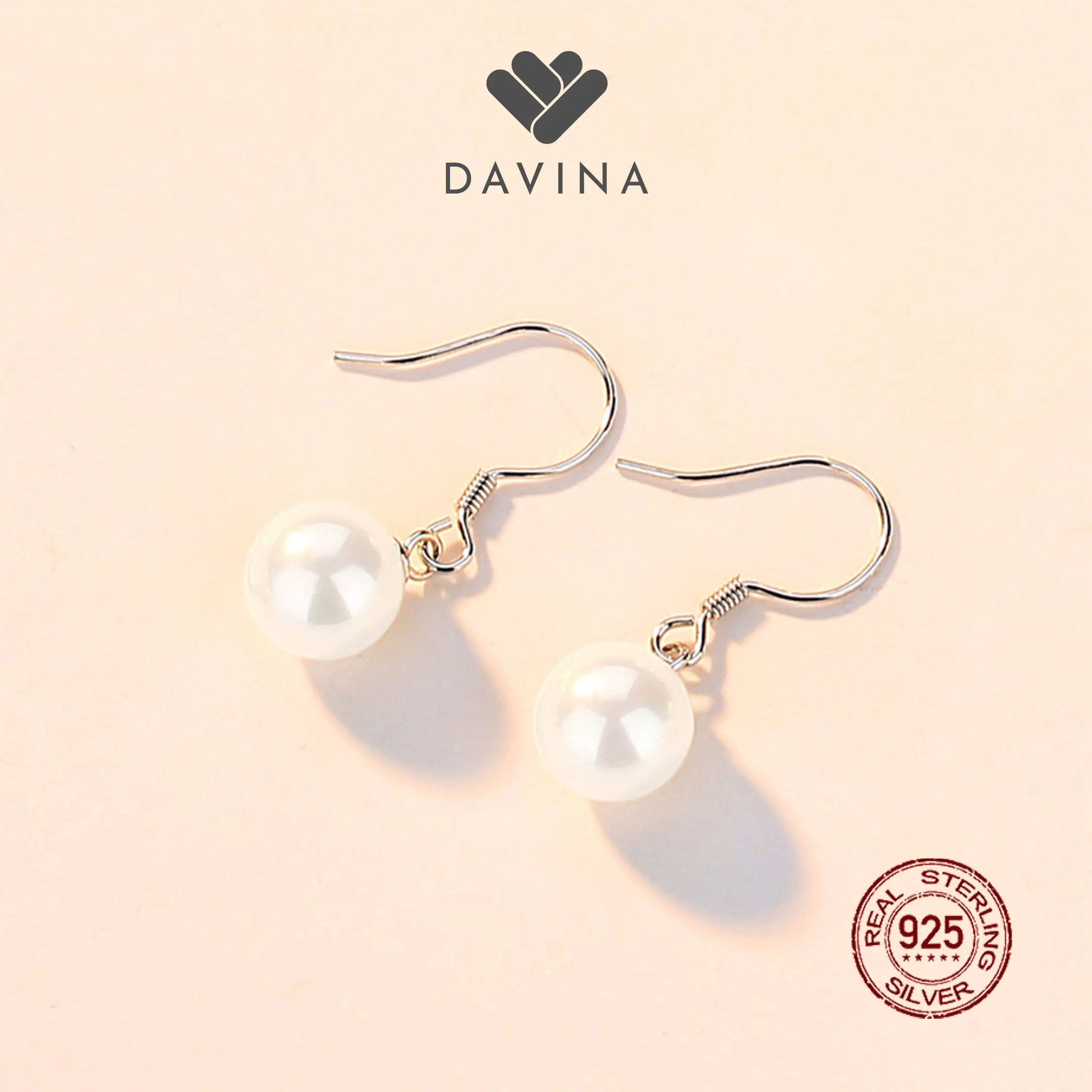 DAVINA Ladies Jinx Earrings Sterling Silver 925 - Anting Wanita Perak S925 Mutiara