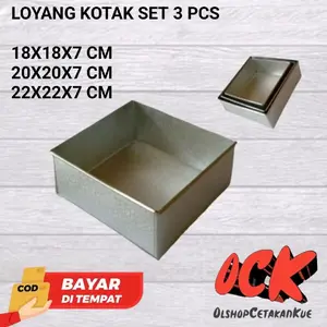 Loyang Kotak 18x18x7-20x20x7-22x22x7 Bahan Galvalum Anti Lengket Roti