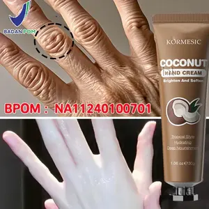 BPOM Hand Cream Tangan Kering Serum Tangan Keriput dan Pemutih coconut handcream Pemutih Tangan dan Kaki Cream Tangan Keriput dan Kasar Memelihara Dan Melembutkan Tangan Anti Drying Anti Cracking Anti Rough Hapus kulit mati menghilangkan kerutan di tangan