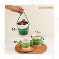 Gambar Cup Paper Bowl Sleeve Kemasan Soup Eskrim Cookies | Sleeve Cup - 12OZ, White, Green dari Box Are Us Kota Bandung 5 Tokopedia