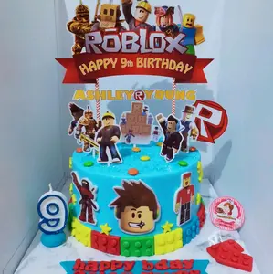 cake topper hiasan kue tema game roblox mobile legend free fire stumble guys