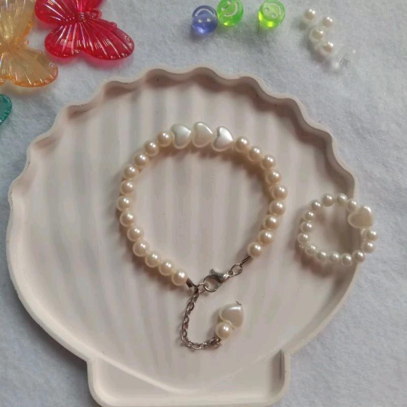 Set Gelang dan Cincin Lusinan 12+12 pcs dengan Manik Gelang dan Cincin 1