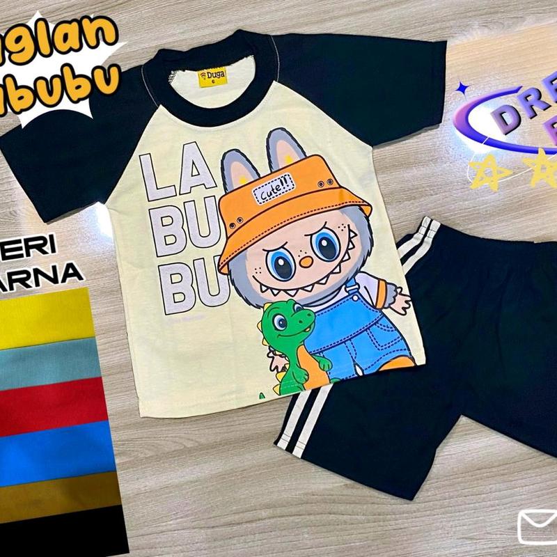 Setelan Anak Bubu Kaos dan Celana BerSablon 1-10 Tahun - Parsel, Laki Laki Perempuan - Cowok Travel Blue 4