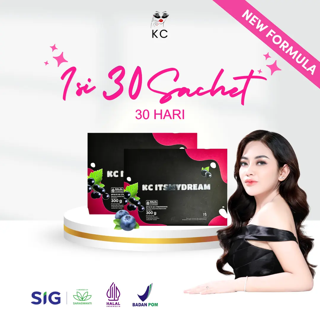 [SPECIAL OWNER LIVE] - KC ITSMYDREAM NEW FORMULA isi 30 SACHET - Minuman Bubuk Rasa Blackcurrant Drink Powder
