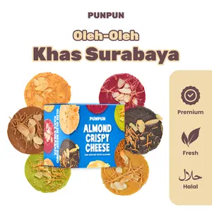 Almond Crispy Cheese Funpack 75 Gram Oleh Oleh Cemilan Khas Surabaya PUNPUN Snack