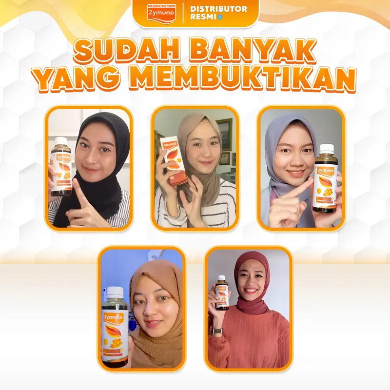ZYMUNO 2 BOTOL - Madu Herbal Alami Original [BPOM & HALAL] Bahan Honey Syrup Jelly 6
