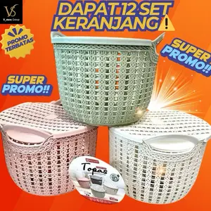 ( PAKET ISI 12 ) KERANJANG DAN TUTUP KERANJANG TOPAS 12KERANJANG 12TUTUP