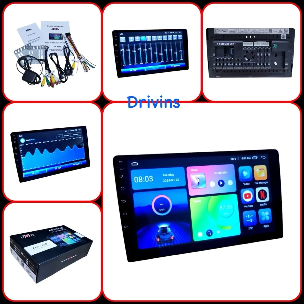 HEAD UNIT DOUBLE DIN ANDROID AHD 9”/10” INCH RAM 2+64GB UNIVERSAL Car