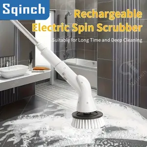 Sqinch 6 in 1 Sikat Pembersih Listrik Wireless Electric Cleaning Brush Sikat Pembersih Elektrik sikat lantai elektrik portable Shower Lantai Kamar Mandi scrubber sikat elektrik serbaguna/Sikat WC Elektrik/ Toilet Scrubber