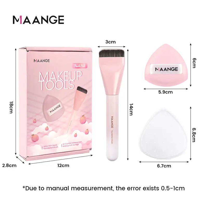 MAANGE Complete Complexion Makeup Tools Flat Foundation + Puff Sponge MAG52099 Optional Mixing Palette Wajah cushion  puff 8