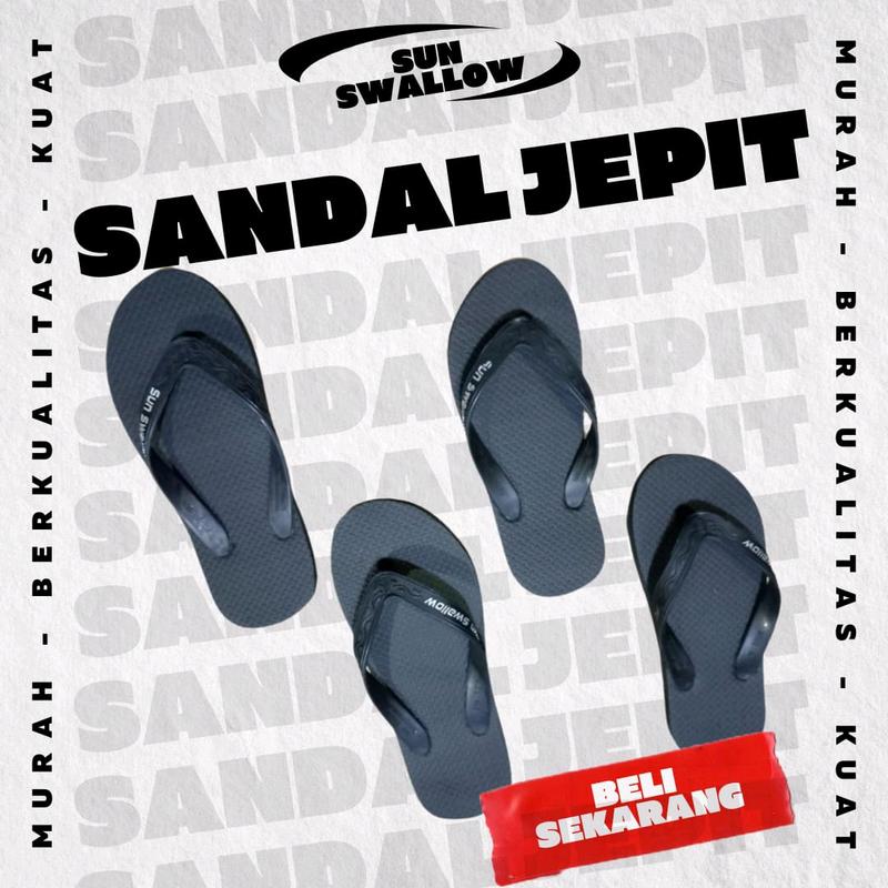 ECERAN SATUAN!!!Sandal karet Sun Swallow BLACK KHUSUS 10-10,5(40-41)  Jepit Sendal 3