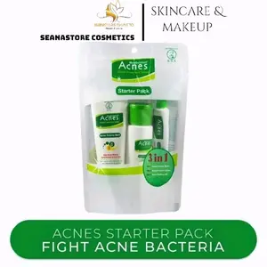 acnes starter pack 3in1  Memudarkan bekas bopeng  jerawat  paket isi sabun wajah , salep jerawat dan creamnya Kering Facial Mencerahkan