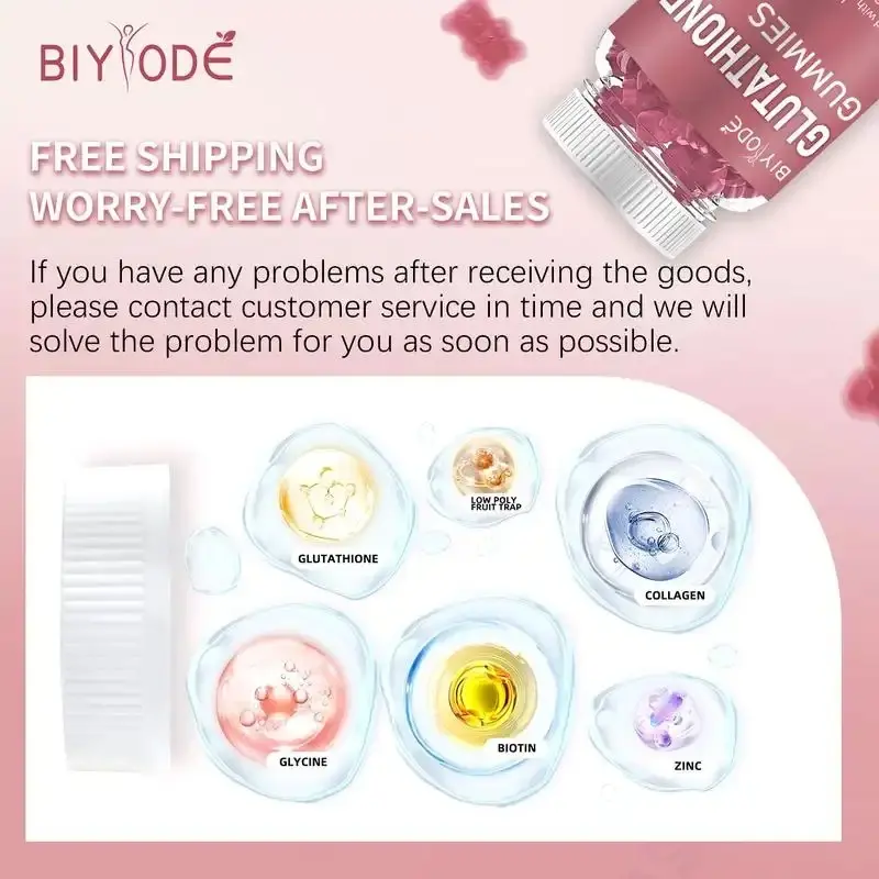 biyode glutathione gummies BIYODE Glutathione Gummies Vegan Skin Glow Biotin L-Glutathione VitC 60' x  1