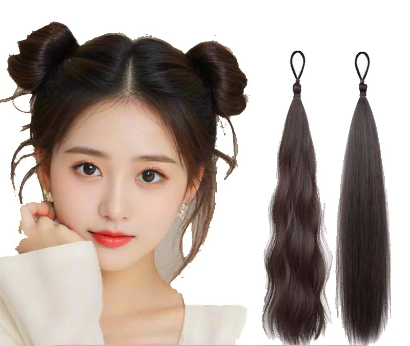 Bun twist Wig bundle hair Ball Head Wig Hair Band Fluffy Bun Hair Wig Hair Band on The Back of The Head