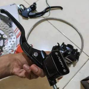 PAKETAN HEMAT Master Rem Tabung Oval Dan Kotak Silver Kaca Putih+Selang rem 90cm Original Full CNC Anti Karat Universal Motor