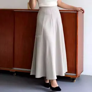 Rok Audy Skirt - Korean Loose Maxi Skirt Rok Wanita Anti Kusut - Rok Flare Wanita - Rok Basic Polos Scuba Panjang