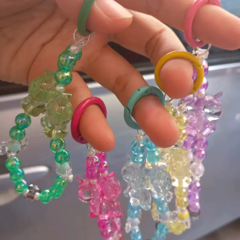Gantungan Kunci Karakter Unicorn untuk Anak dan Dewasa Aksesoris Manik Hadiah Souvenir 6