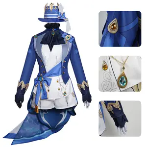 GenshinImpact Focalors Furina Cosplay Costume Focalors Cosplay Dress Wig Shoes Hat Lovely Suit Furina Outfit Halloween Comic Con