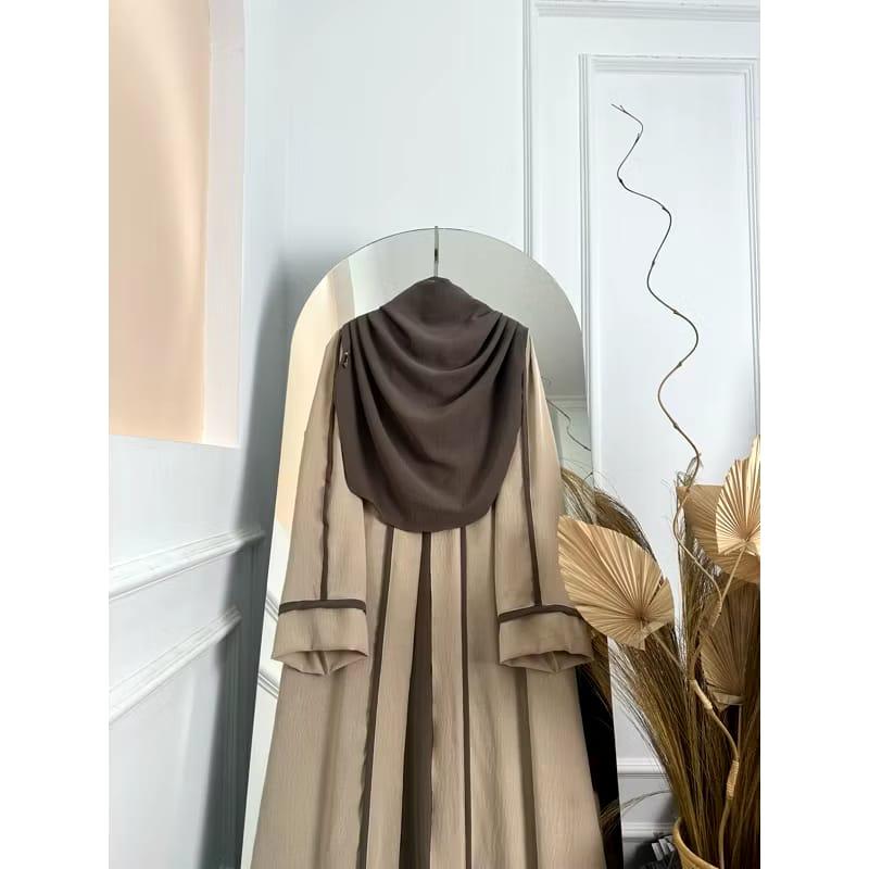 Abaya Syar'i | Baju Muslim Wanita Terbaru Pashmina Oval | Gamis Panjang Bahan Crinkle Airflow | Bisa COD Gamis Mewah Lembut Nyaman Ukuran S M L XL XXL simple regular fit 2