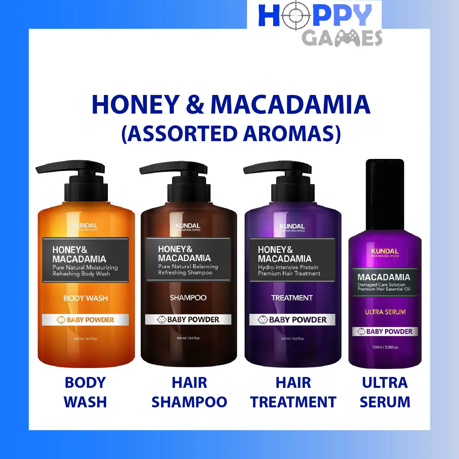 [CHOOSE OPTION] Kundal Honey & Macadamia Pure Natural Moisturizing Refreshing Body Wash Kundal Shampoo Kundal Treatment Kundal Ultra Hair Serum Cherry Blossom Sweet Peony Baby Powder White Musk Ylang Ylang
