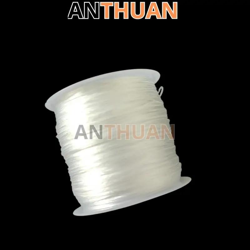  Cuộn Dây Cước Thun Lụa Co Giãn Màu Trắng 0.8mm*40m Xỏ Chuỗi Hạt Cho Làm Vòng Đeo Tay Handmade 