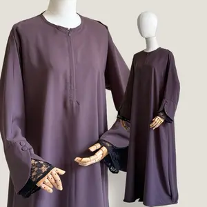 Tsurayya - (Abaya Saja) Abaya Nour Lengan Brukat Bahan Forzaleta Exclusive/Abaya Lebaran