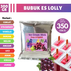 Bubuk Es Loli Premix Ice Cream Stick Tepung Bubuk Eskrim Stik Aneka Rasa 300gr