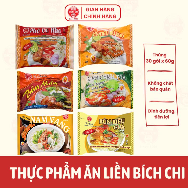 Thùng 30 Gói Thực Phẩm Chay Ăn Liền Bích Chi - Nấu nhanh, sợi dai ngon, hương…