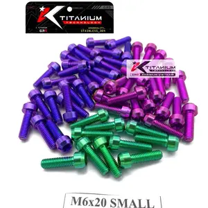 Baut titanium M6x20 drat 10 panjang 2 cm SMALL HEAD Motorcycle