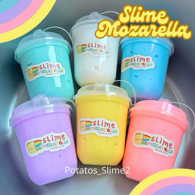 Slime Mozarella Gelas Patatos Slime Ukuran 380ml Slime Molor Original