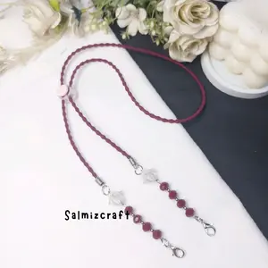 Tali Masker Strap Masker Elastis Kristal Batu Krikil Panjang 70 cm