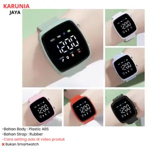 KJ Jam Tangan Pria Wanita LED Digital Rubber Couple Anak Remaja Fashion RM015 Karet