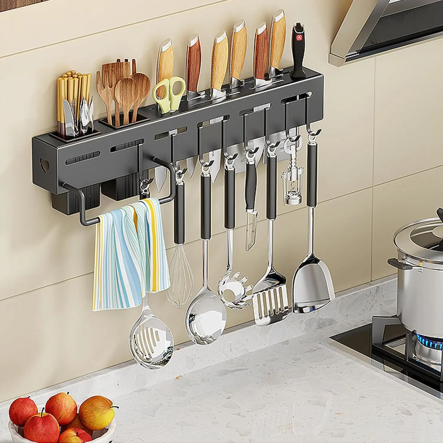 Rak Pisau Dinding Dapur Organizer Kitchen Storage Rack 50cm - RK050