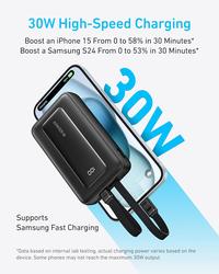 Gambar Anker Zolo Power Bank 10.000mAh 30W Max Fast Portable Charger with Built-in USB-C and MFi Certified Lightning Cables - A1680 - Black dari Anker Surabaya Kota Surabaya 3 Tokopedia