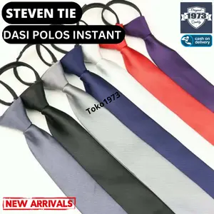 STEVEN - DASI POLOS INSTANT skinny tie dasi siap pakai dasi resleting dasi pria dasi formal dasi kantor formal tie office tie wedding tie