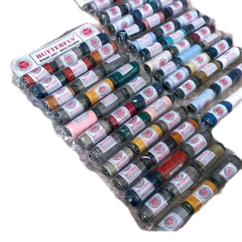 3LUSIN (36PCS)Butterfly Benang Jahit Butterfly & Diva Pilihan Warna Hitam Putih dan Mix KECIL
