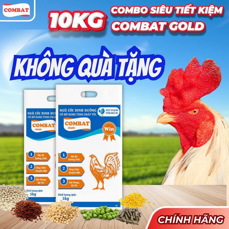 Không quà tặng 10kg Ngũ Cốc COMBAT Gold 13 loại hạt - Ngũ Cốc Cho Gà Hàng Cao Cấp Loại 1 - Đầy Đủ Dinh Dưỡng Mau Lên Tay