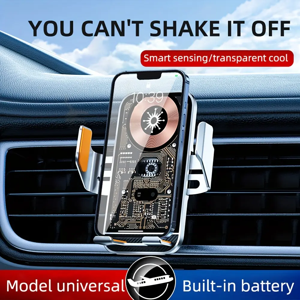 New Model 15W Mobile Phone Wireless Fast Car Charger Induction Braceket Airvent Mounted Universal Automatic Clamping Wireless Charger Infrared Sensing 360° Rotation Intelligent Wireless Fast Charging Vehicle Holder