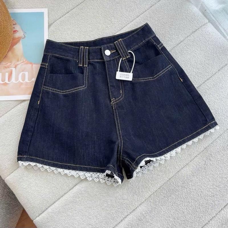 Quần đùi ren pha ren chất đẹp lưng cao ôm eo gọn bụng, quần đùi jean nữ bigsize ( Q565 Q559 )