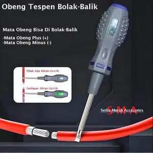 OBENG TESPEN BOLAK BALIK DUAL LED/OBENG TETSER PENDETEKSI ARUS LISTRIK DILENGKAPI INDIKATOR LAMPU
