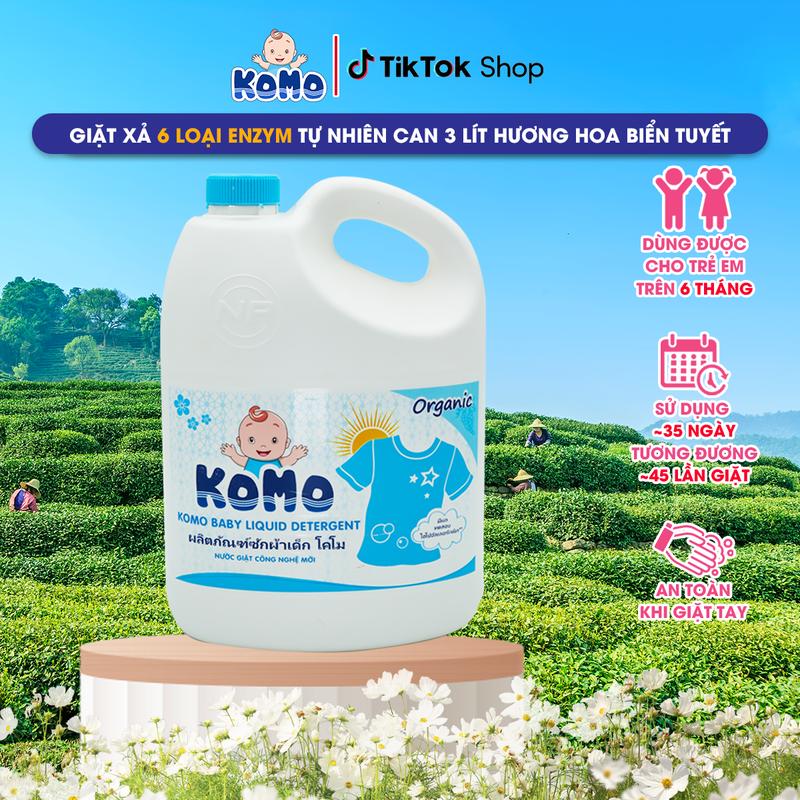 Nước Giặt Komo Hương Hoa Biển Tuyết Can 3 Lít Làm Sạch